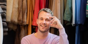 Jack Fordham,curator and manager of Vault,the new vintage clothing store in the Block Arcade.