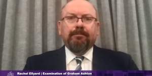 Former police chief commissioner Graham Ashton giving evidence to the inquiry in September.