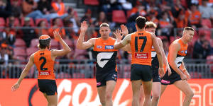 Hogan’s six goals boot Giants closer to double chance and a Sydney final