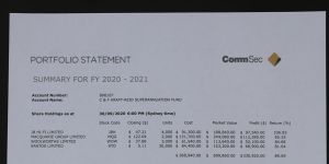 The fake CommSec statement provided to victim Cheryl Kraft Reid.