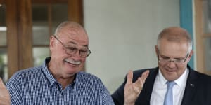 Great Barrier Reef Special Envoy and Leichhardt MP Warren Entsch with Prime Minister Scott Morrison in Cairns last year. 