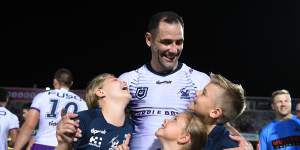The Storm's Cameron Smith with his children.