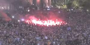 Melbourne’s Federation Square went off on Saturday night.