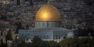The Dome of the Rock at the Al-Aqsa mosque.