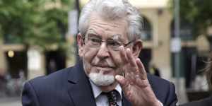 Rolf Harris outside court in the UK in 2017.