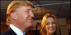 Past but not forgotten ... Donald Trump and Jennifer Hawkins in 2004 after she was crowned Miss Universe.