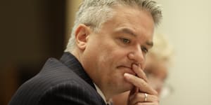 Minister for Finance Mathias Cormann during a Senate estimates hearing at Parliament House in Canberra on Tuesday.