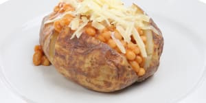 Nope. Jacket potato loaded with baked beans and cheese.