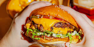 Double beef and cheese burger.
