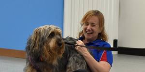 Fiona Cowie with Baci,another rescue dog success story. 