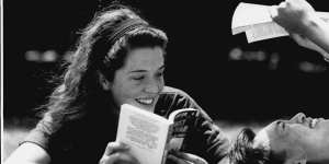 The top rankers:Katherine and Arthur relax after getting their HSC results in January 1991.
