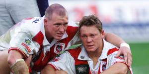 A distraught Rod Wishart after the 1999 NRL grand final,which his St George Illawarra Dragons lost to the Melbourne Storm.