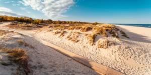 Sandhammaren beach in Sweden is popular for its white sand. 
