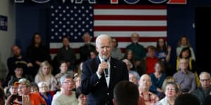 Joe Biden at a rally in Iowa earlier this month.