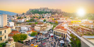 Monastiraki square in downtown Athens.