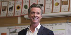 Governor Gavin Newsom pointed to growing mandates at workplaces as a model for schools.