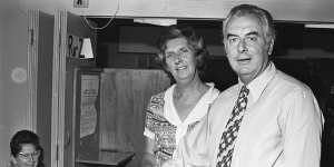 Margaret and Gough Whitlam in 1972.