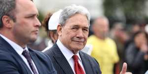 New Zealand First leader Winston Peters (right).