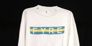 A Fyre Festival sweatshirt auctioned by the United States Marshals Service.