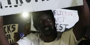 A group of Black Trump supporters demonstrate in favour of former the former US president.