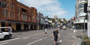 Buildings of six storeys would be allowed on New South Head Road under the plan. On the right,a development that proceeded while the plan was under way.