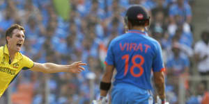Pat Cummins had Virat Kohli chop a ball on to his stumps during the Men’s ICC World Cup final in November.