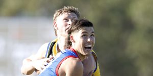 Sam Darcy in action in the VFL last month.