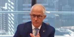 Former prime minister Malcolm Turnbull appeared at the royal commission into robo-debt via video link.