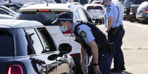 Police conduct public health order compliance checks in Sydney.