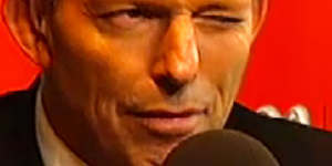Tony Abbott winks