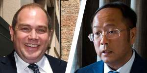 Left:Former NSW Labor Party boss Jamie Clements outside ICAC this week. Right:Huang Xiangmo,the Chinese property developer and prolific party donor. 