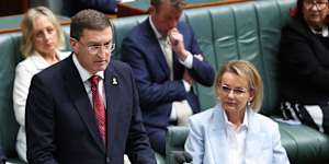 Julian Leeser delivers a condolence motion in parliament.