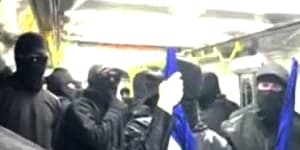 A group of neo-Nazis on board a Melbourne train.
