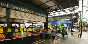 Fruit and vegetable shops at the Preston Market.