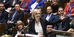 Britain’s Prime Minister Liz Truss speaks during Prime Minister’s Questions in the House of Commons on Wednesday.