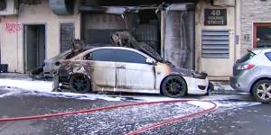 Fire damage at a tobacco shop,one of more than 30 arson attacks staged during “tobacco wars” between Kazem Hamad and a notorious Melbourne crime family.