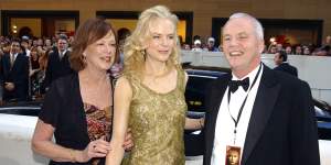 Nicole Kidman in 2003 at the Sydney premiere of her film Cold Mountain,with her mother Janelle and her father Antony,who died of a heart attack in 2014. 