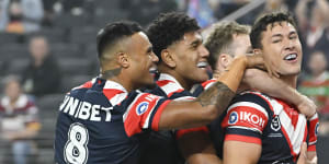 The Roosters win their first game of the season in Las Vegas.