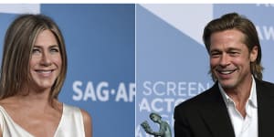 Jennifer Aniston and Brad Pitt at the 2020 SAG Awards held in Los Angeles.