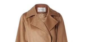 A cosy,camel-coloured Max Mara coat would come in handy when Tassie gets chilly.