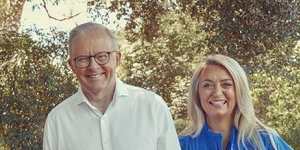 Prime Minister Anthony Albanese and his fiancee Jodie Heydon in a photograph from the Australian’s Womens Weekly 