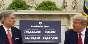 Texas Governor Greg Abbott and US President Donald Trump discuss the coronavirus response.