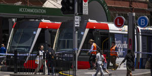 CBD light rail services were also disrupted on Tuesday.