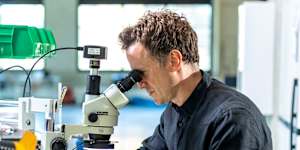 Thomas Oxley of Synchron in Brooklyn,NY. Photo by Adam Glanzman.