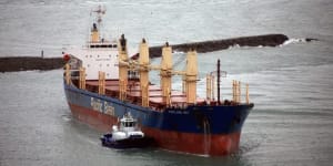 Cargo ship in danger in wild weather off Sydney’s south