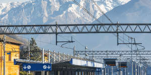 The reward for nearly freezing to death on the platform are views of the Italian Alps.