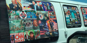 Several social media users had previously noticed the distinct white van that authorities believe Cesar Sayoc jnr owned.