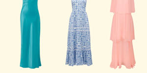 Diida’s Farrow Midi Slip Dress;Forever New’s Adrianna Halter Maxi Dress,and Ginger&Smart’s Dream Gown.