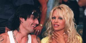 Pamela Anderson with former husband Tommy Lee in 1995. The couple divorced in 1998.