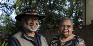 Kabi Kabi and Gurang Gurang Pastor Ray Minniecon with Torres Strait Islander woman Aunty Thelma Quartey. 